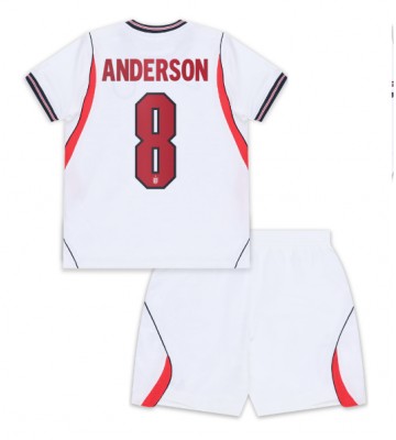 England Elliot Anderson #8 Hemmaställ Barn VM 2026 Kortärmad (+ Korta byxor)